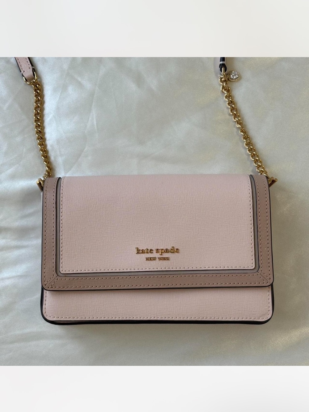 kate spade Light Pink and Beige Chain Strap Crossbody